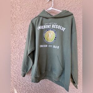 Operation Inherent Resolve Union III Iraq Military Hoodie No Size Tag Green